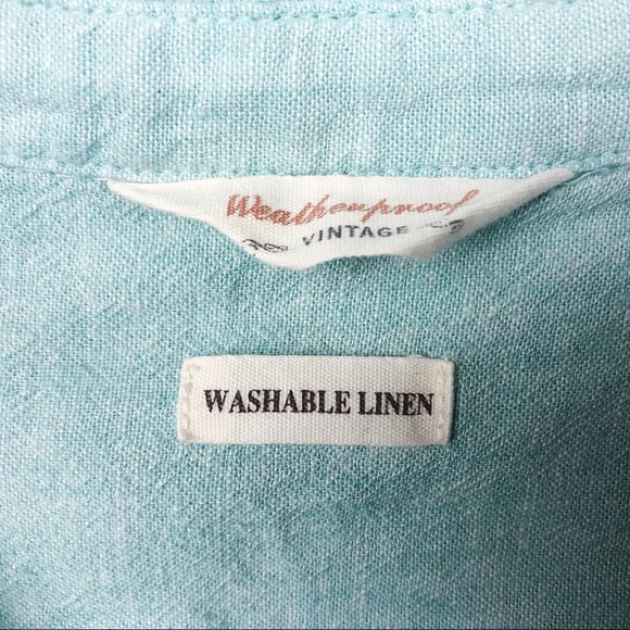 Weatherproof Vintage Mint Linen Tie Front Shirt M - Picture 11 of 11